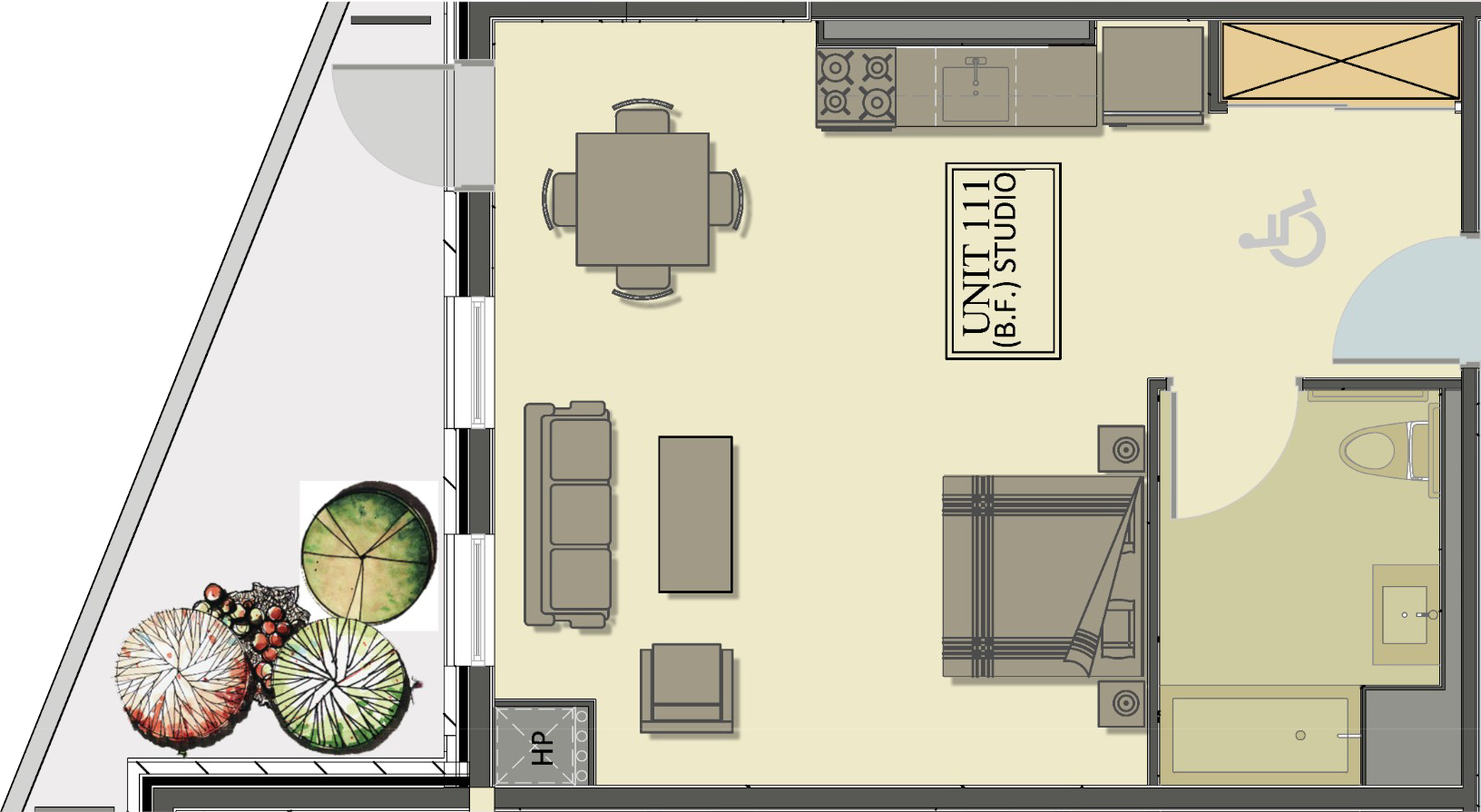 Studio Barrier Free floor plan