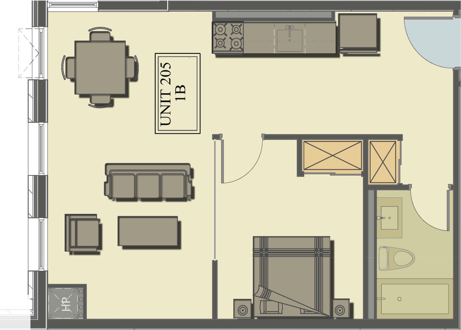 1 Bedroom General floor plan